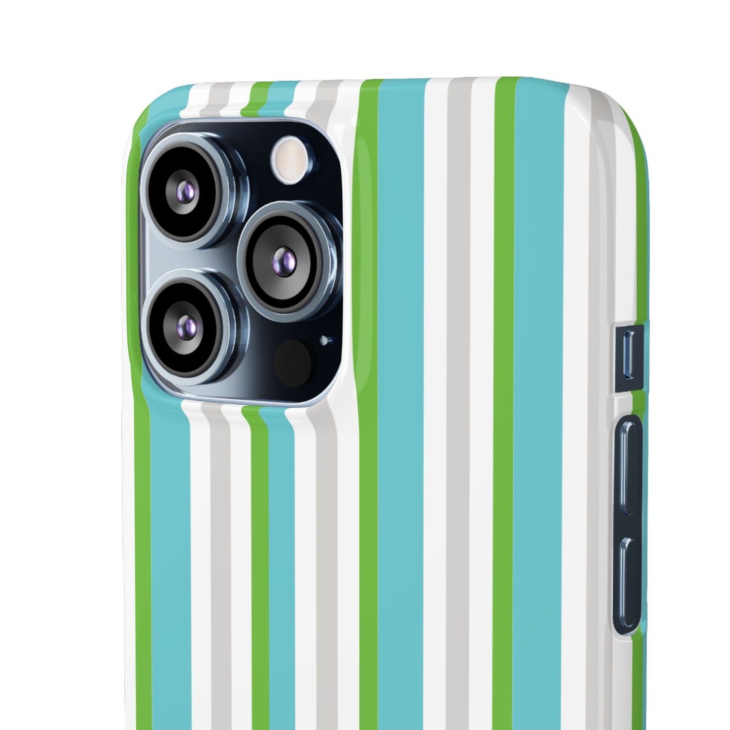 iPhone Snap Case - Modernes Abstraktes Design mit Grünen und Weißen Linien