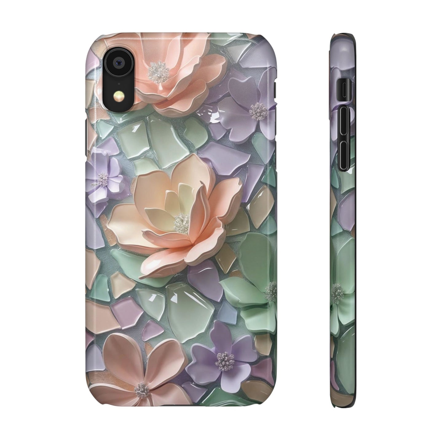Snap Case Elegante Florale iPhone Handyhülle mit 3D-Effekt