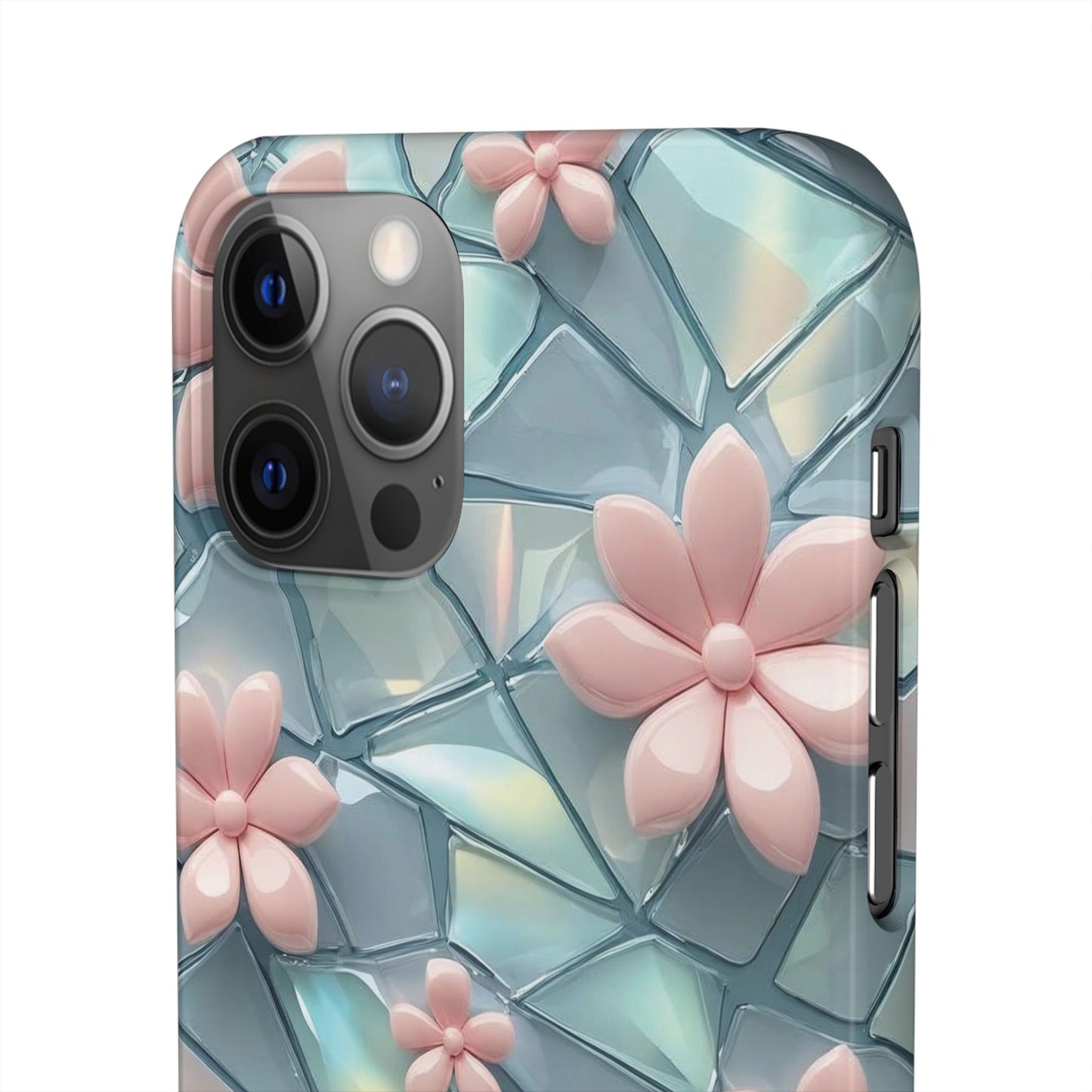 Snap Case Elegante Florale iPhone Handyhülle mit 3D-Effekt