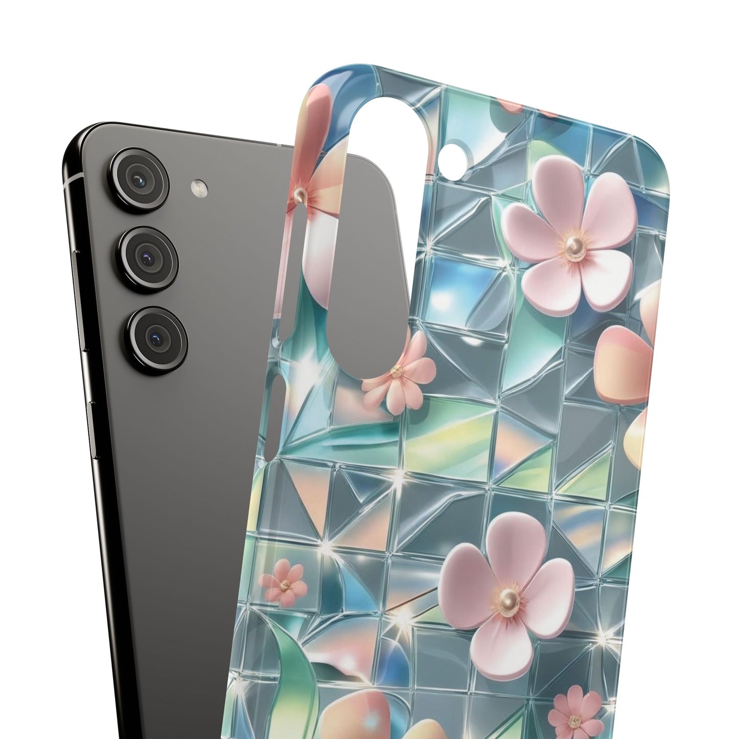 Snap Case Samsung Handyhülle mit 3D-Effekt und Blumenmuster
