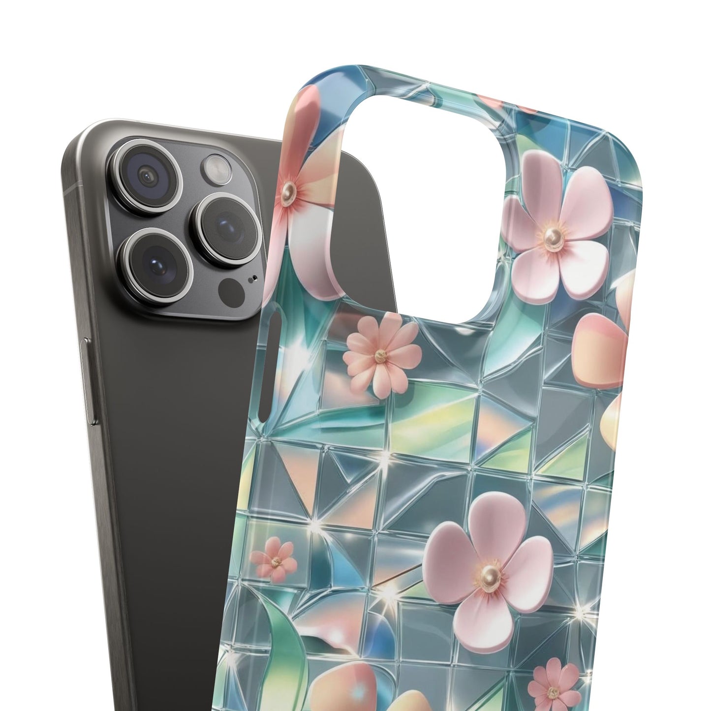 Snap Case iPhone Handyhülle mit 3D-Effekt Blumenmuster