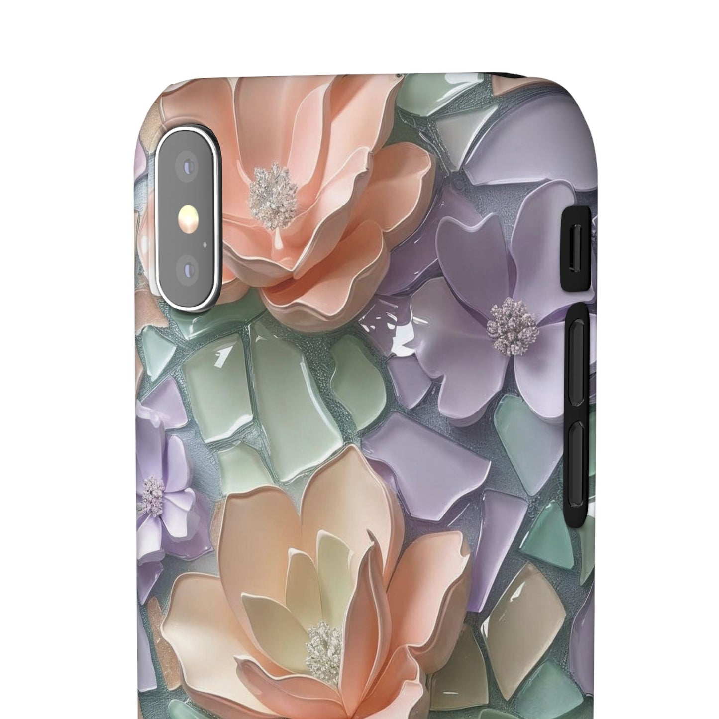 Snap Case Elegante Florale iPhone Handyhülle mit 3D-Effekt
