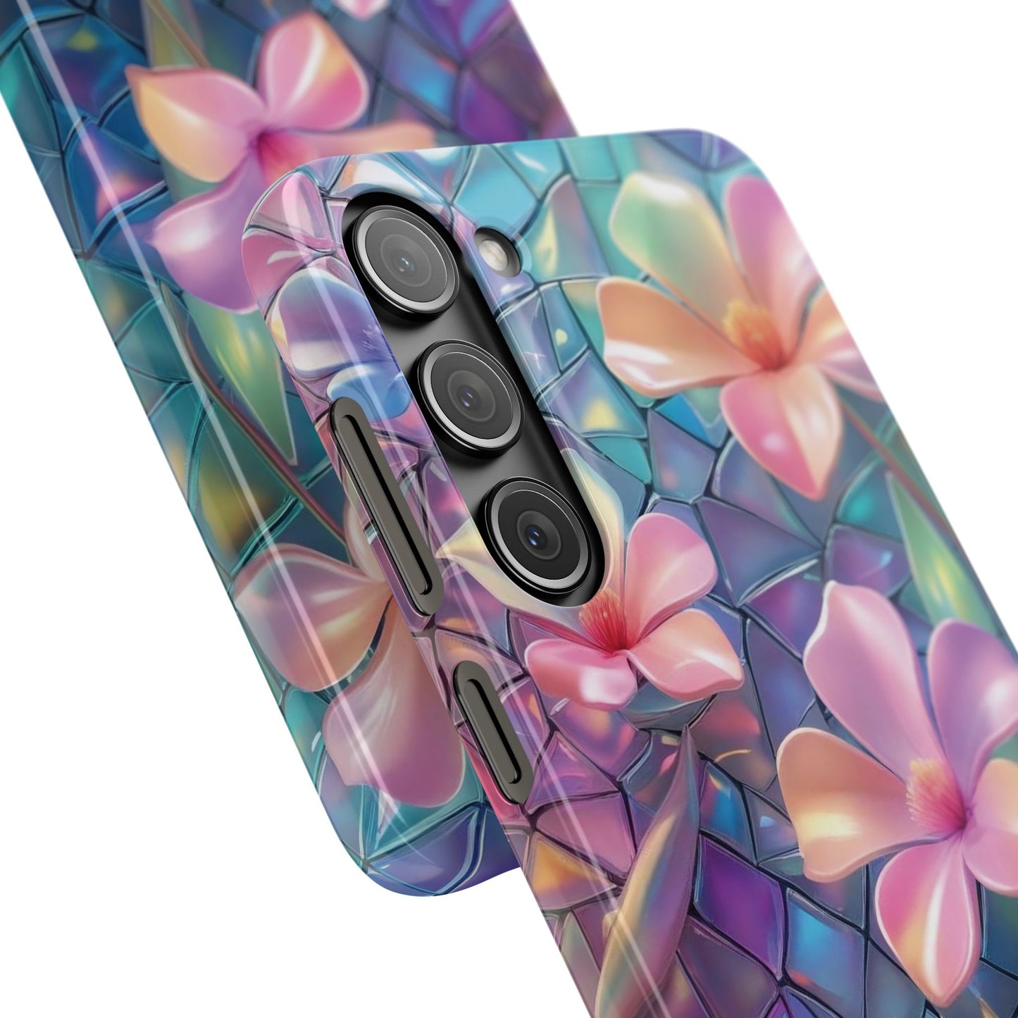 Snap Case Elegante Florale Samsung Handyhülle mit 3D-Effekt