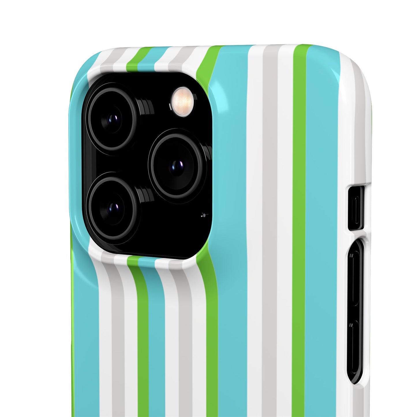 iPhone Snap Case - Modernes Abstraktes Design mit Grünen und Weißen Linien