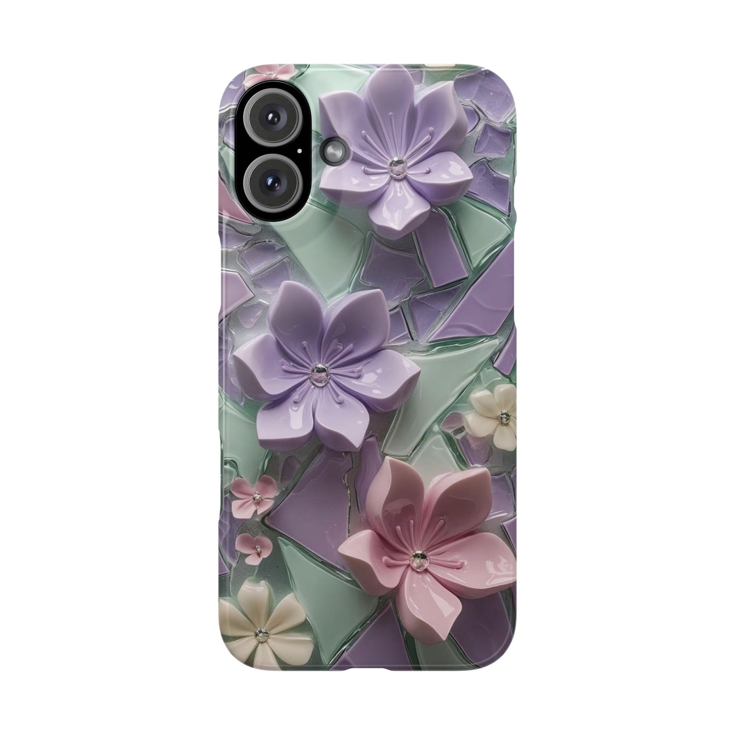 Snap Case Elegante Florale iPhone Handyhülle mit 3D-Effekt