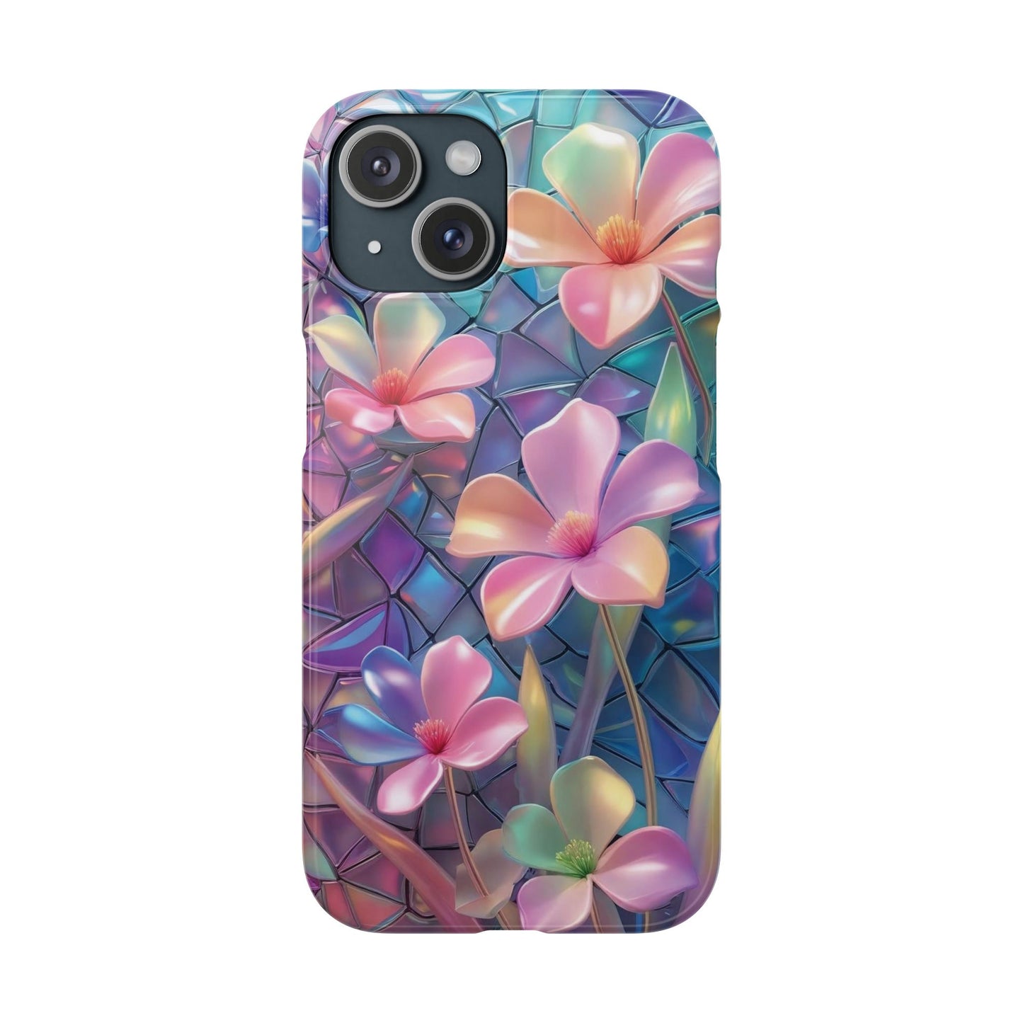 Snap Case Elegante Florale iPhone Handyhülle mit 3D-Effekt