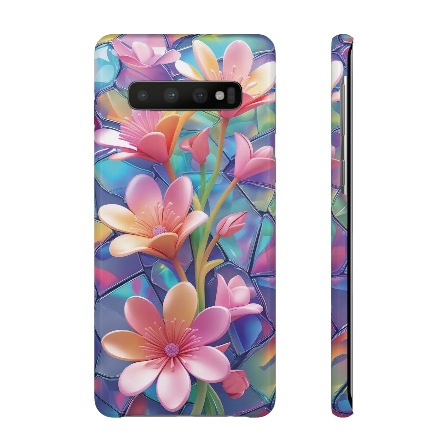 Snap Case Elegante Florale Samsung Handyhülle mit 3D-Effekt