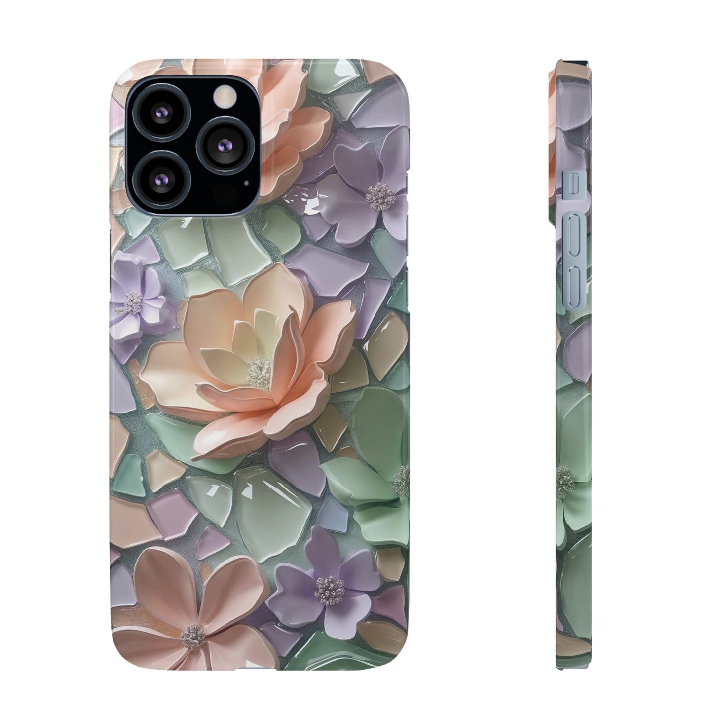 Snap Case Elegante Florale iPhone Handyhülle mit 3D-Effekt