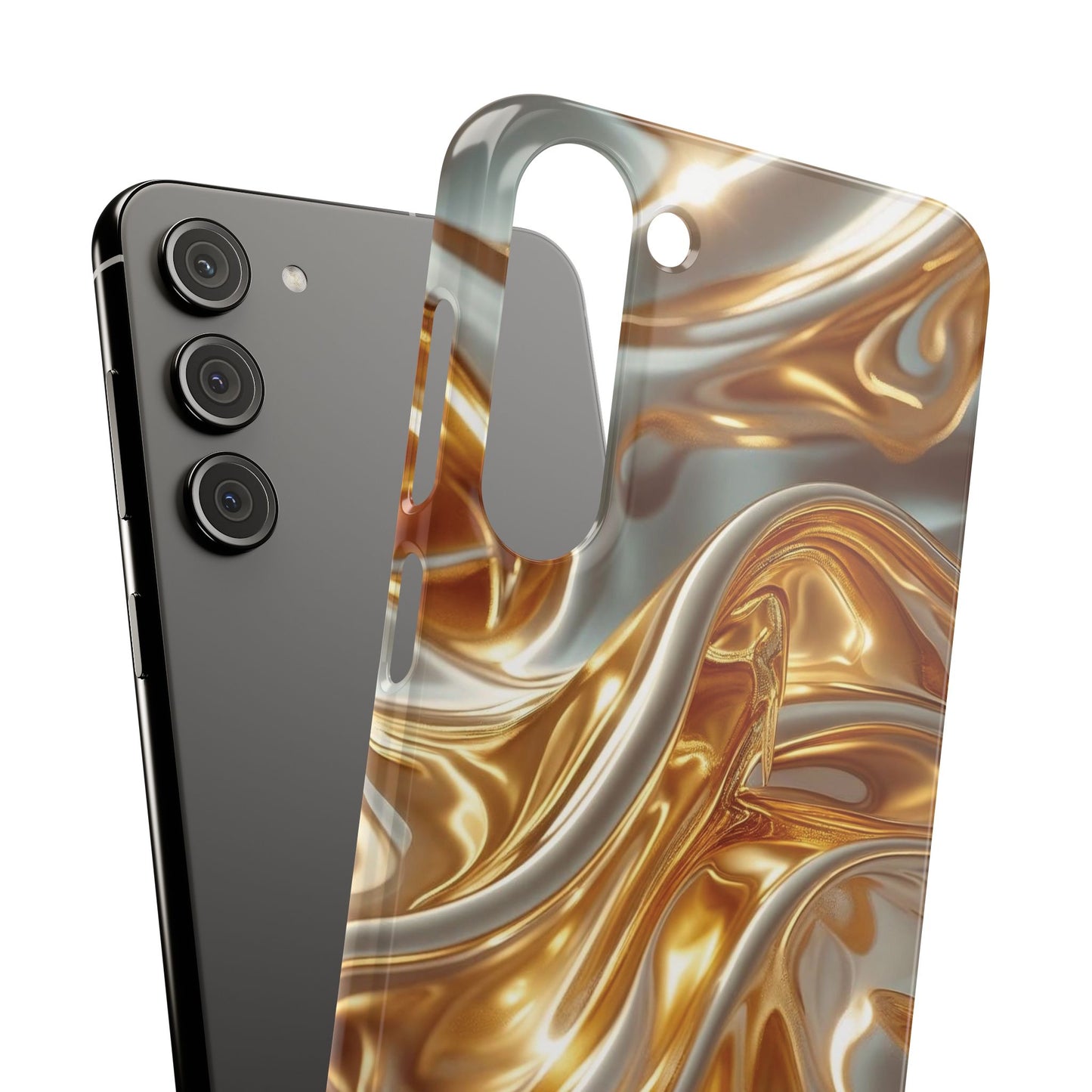 Snap Case Samsung Handyhülle – Gold Dynamic Liquid 3D Effekt