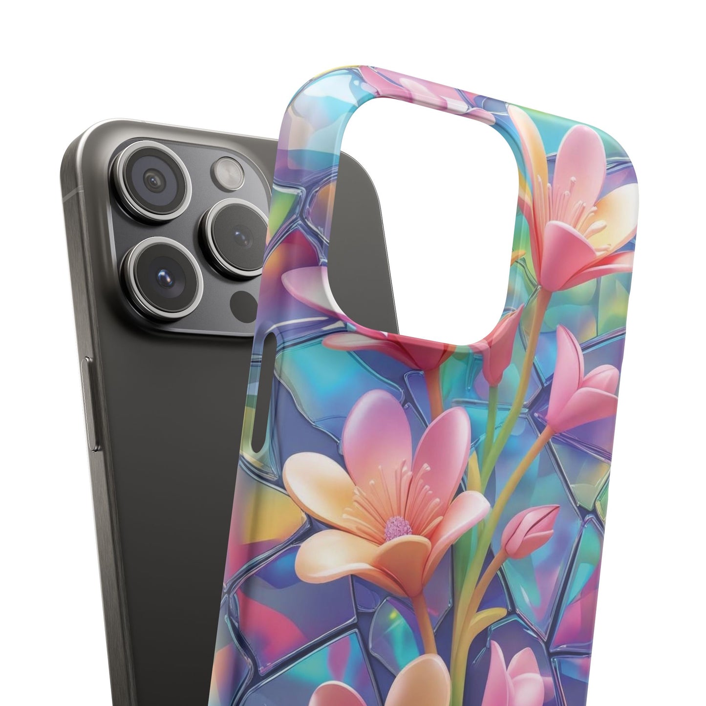 Snap Case Elegante Florale iPhone Handyhülle mit 3D-Effekt