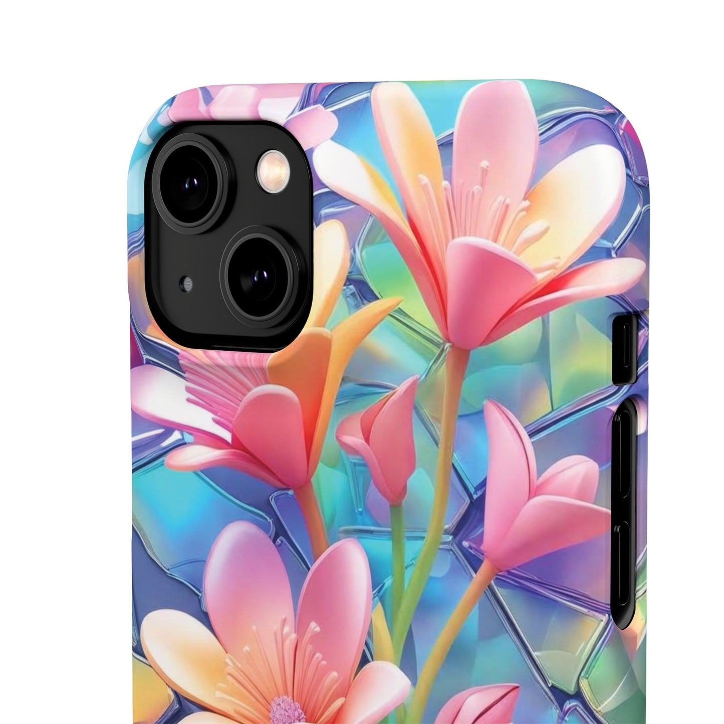 Snap Case Elegante Florale iPhone Handyhülle mit 3D-Effekt