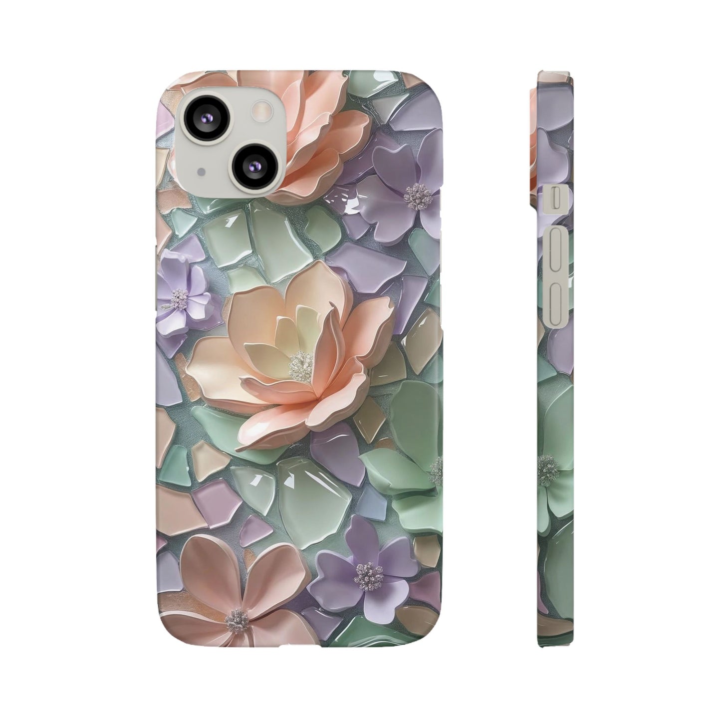 Snap Case Elegante Florale iPhone Handyhülle mit 3D-Effekt