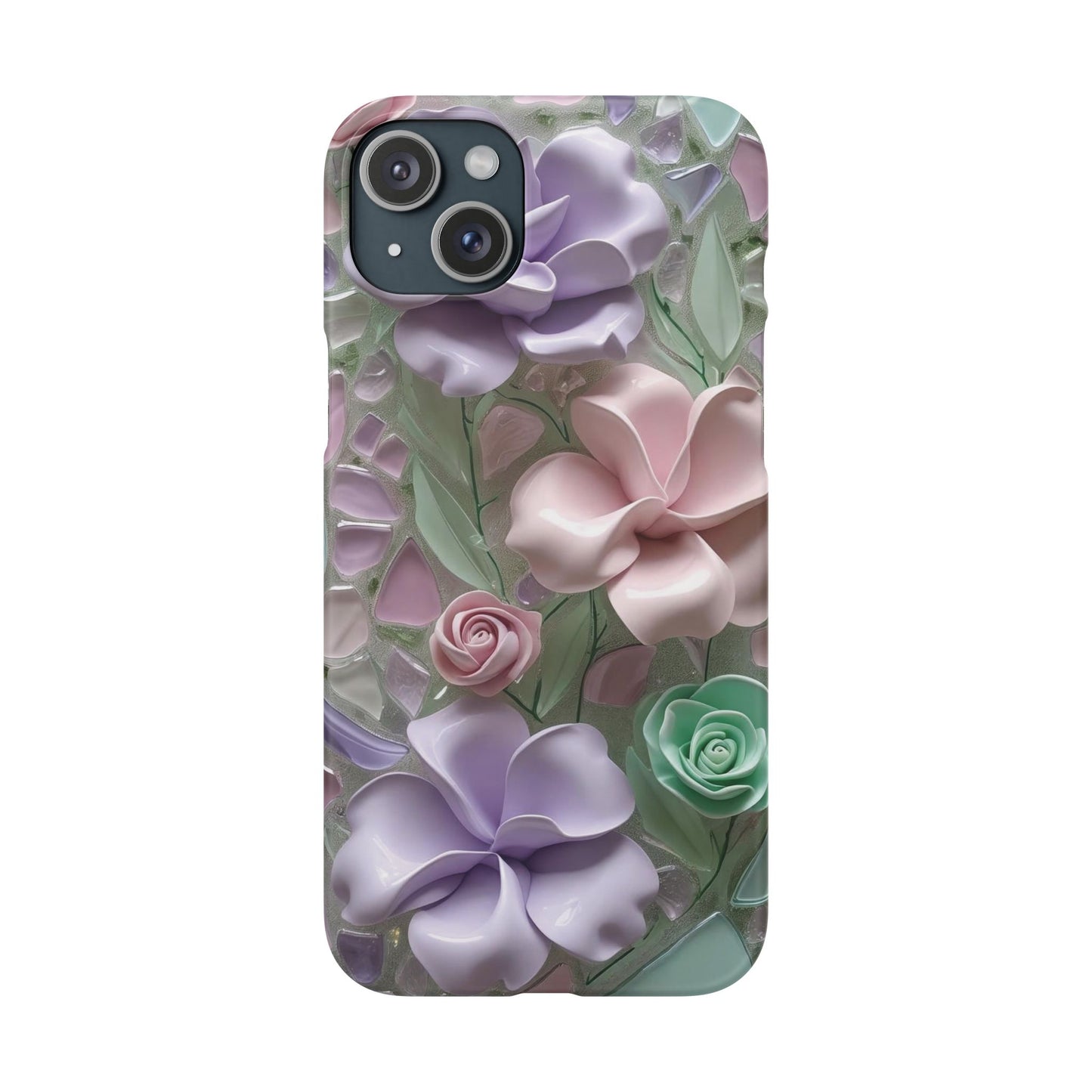 Snap Case Elegante Florale iPhone Handyhülle mit 3D-Effekt