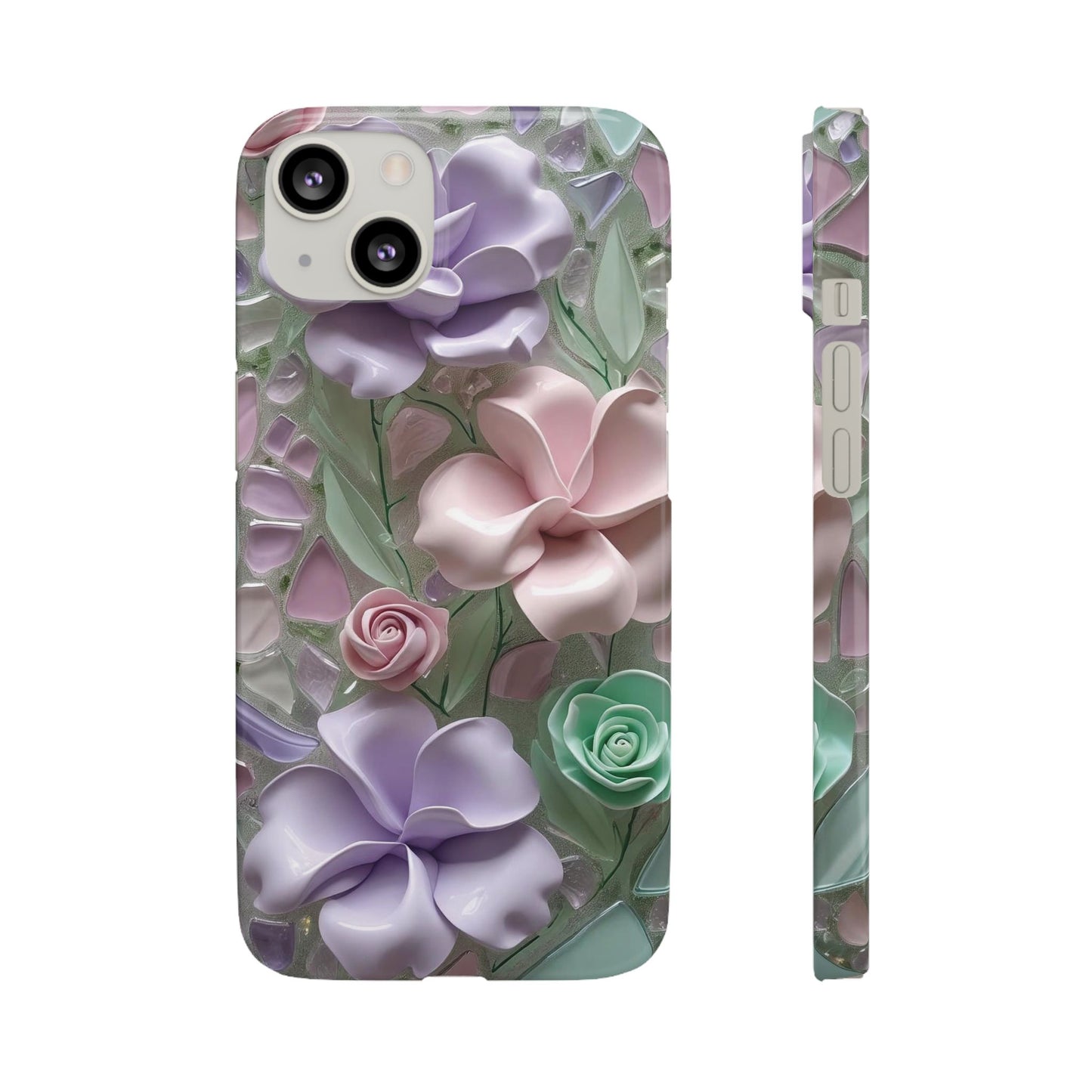Snap Case Elegante Florale iPhone Handyhülle mit 3D-Effekt