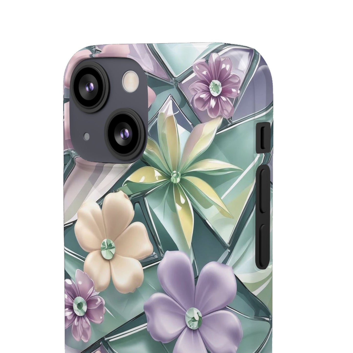 Snap Case Elegante Florale iPhone Handyhülle mit 3D-Effekt