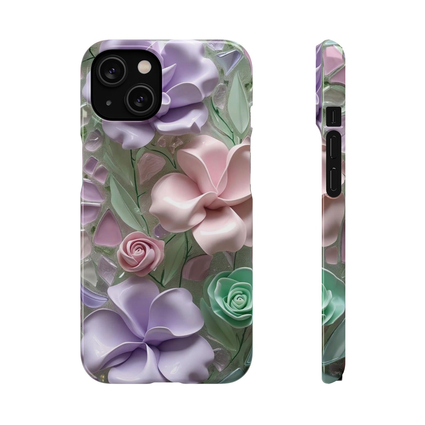 Snap Case Elegante Florale iPhone Handyhülle mit 3D-Effekt