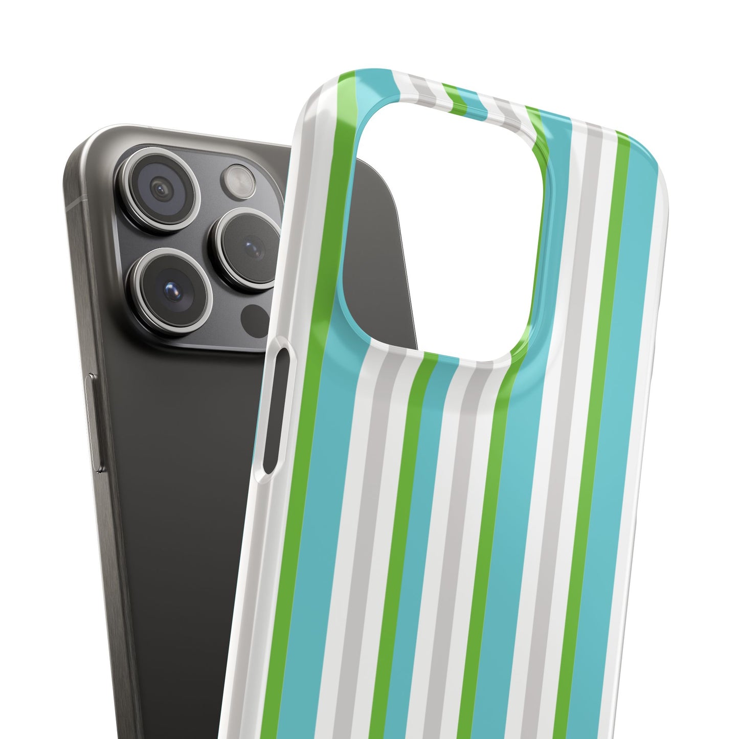 iPhone Snap Case - Modernes Abstraktes Design mit Grünen und Weißen Linien