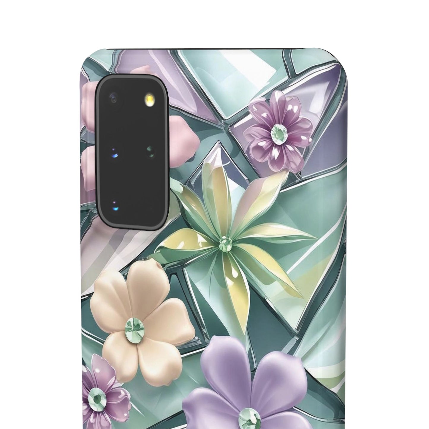 Snap Case Elegante Florale Samsung Handyhülle mit 3D-Effekt