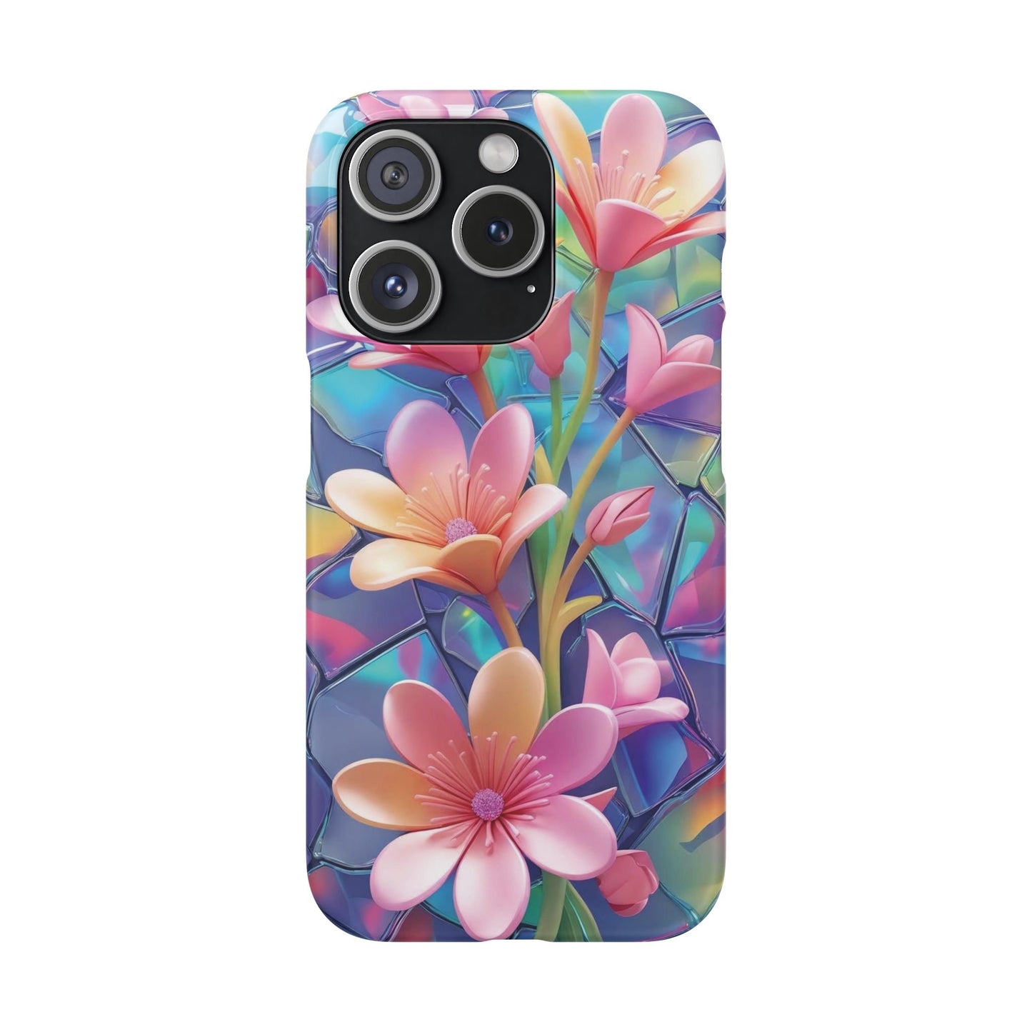 Snap Case Elegante Florale iPhone Handyhülle mit 3D-Effekt