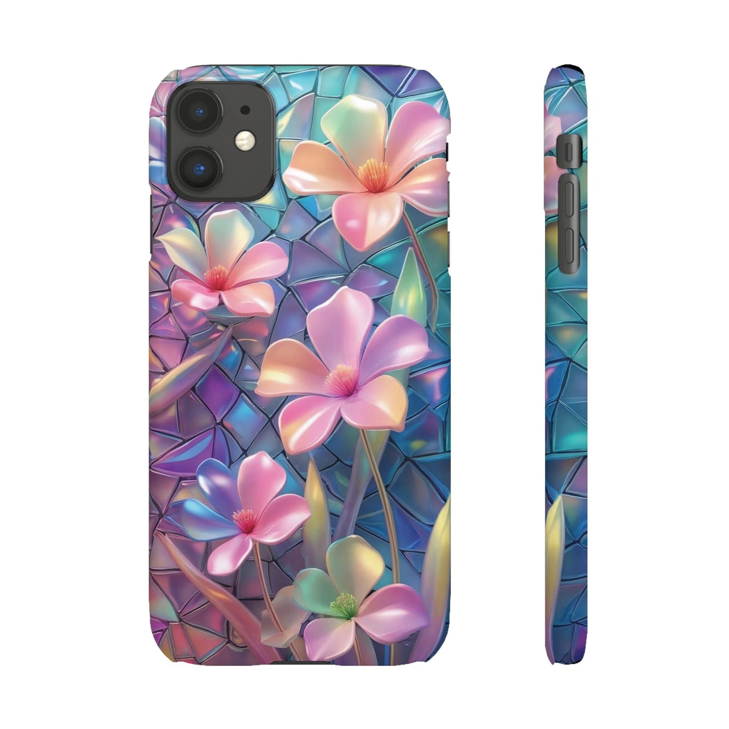 Snap Case Elegante Florale iPhone Handyhülle mit 3D-Effekt