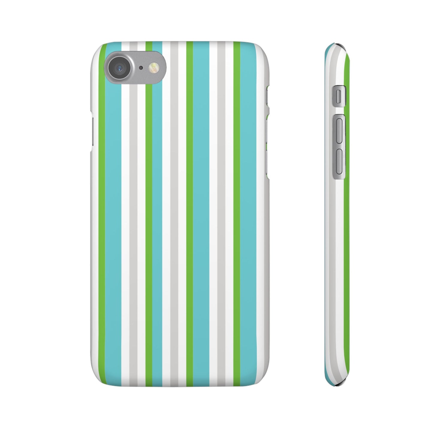 iPhone Snap Case - Modernes Abstraktes Design mit Grünen und Weißen Linien