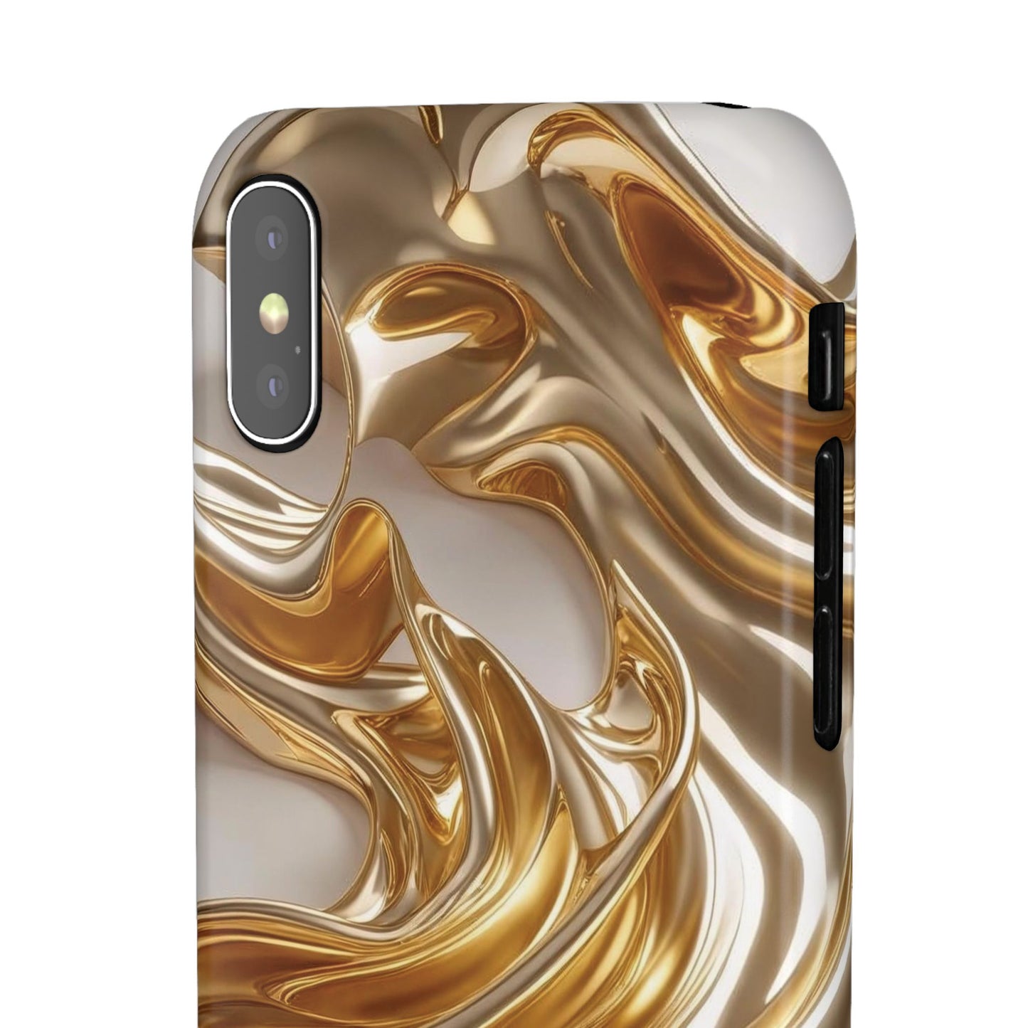 Snap Case iPhone Handyhülle – Gold Dynamic Liquid 3D Effekt