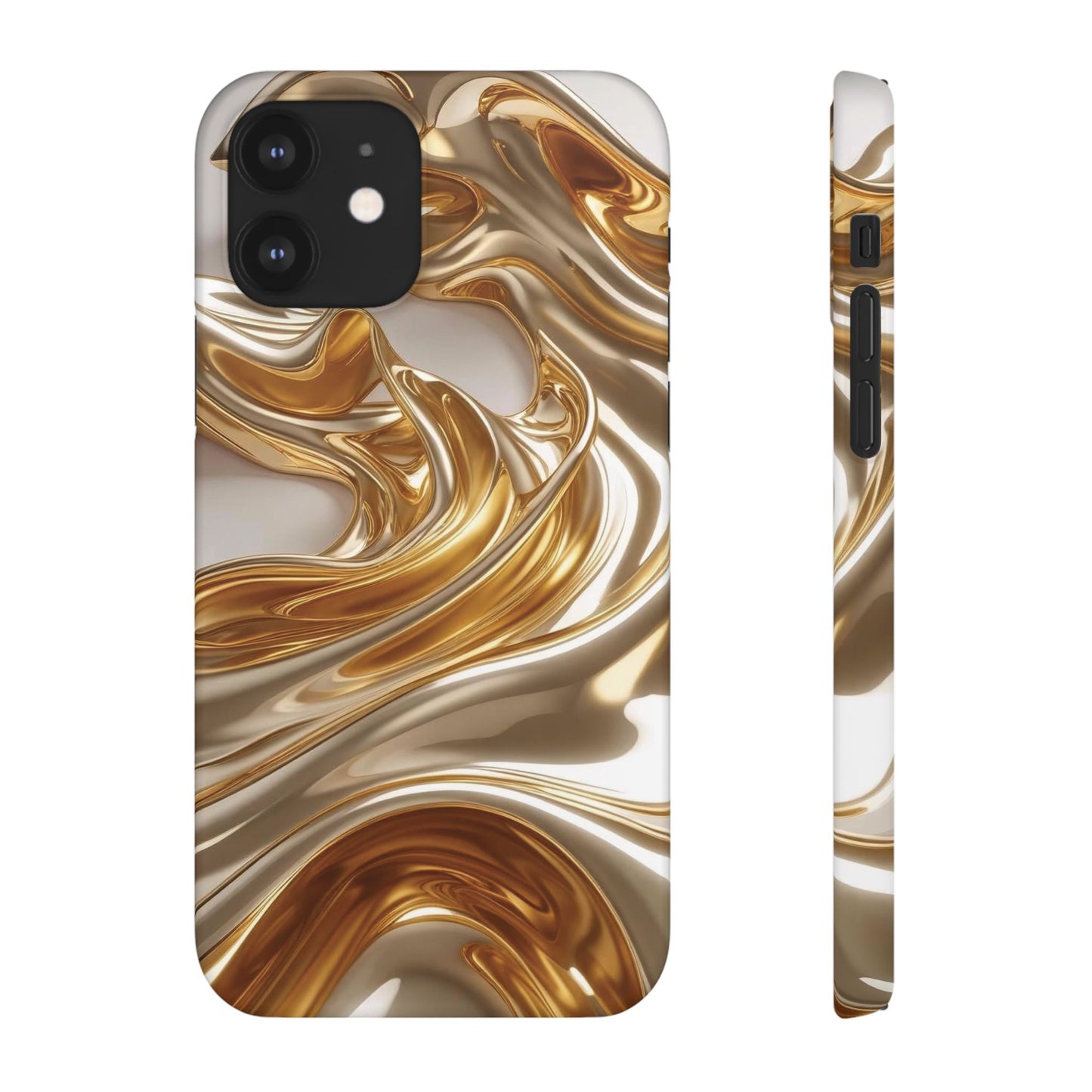 Snap Case iPhone Handyhülle – Gold Dynamic Liquid 3D Effekt