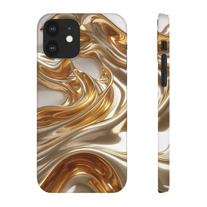Snap Case iPhone Handyhülle – Gold Dynamic Liquid 3D Effekt