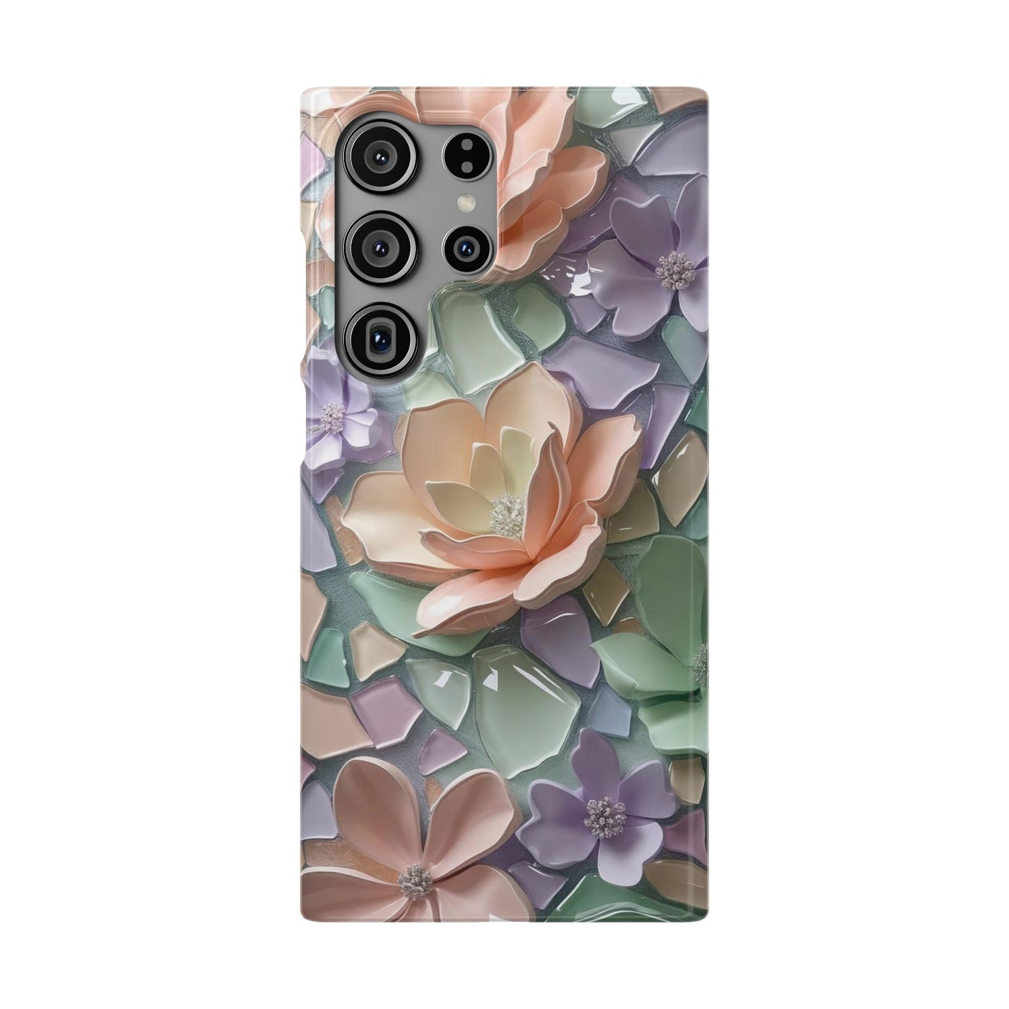 Snap Case Samsung Handyhülle mit 3D-Effekt, Blumenmuster