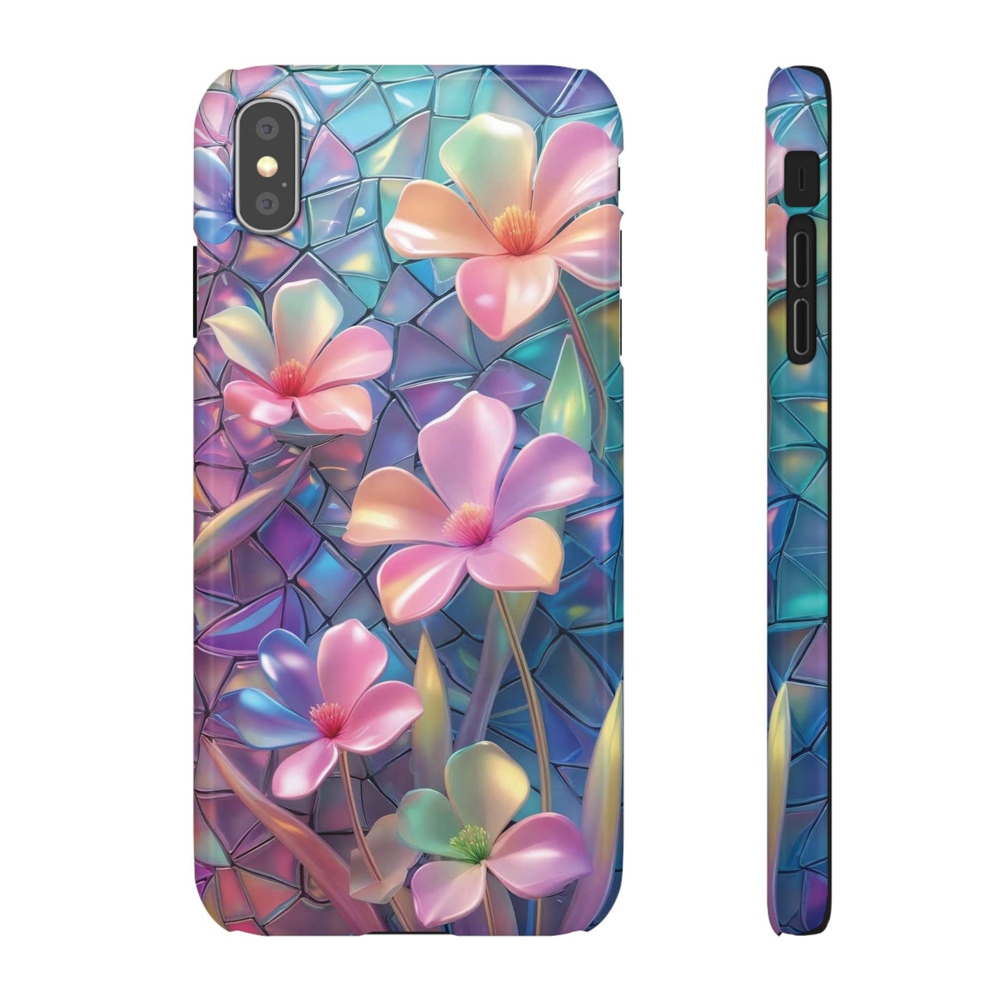 Snap Case Elegante Florale iPhone Handyhülle mit 3D-Effekt