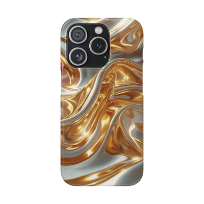 Snap Case iPhone Handyhülle – Gold Dynamic Liquid 3D Effekt