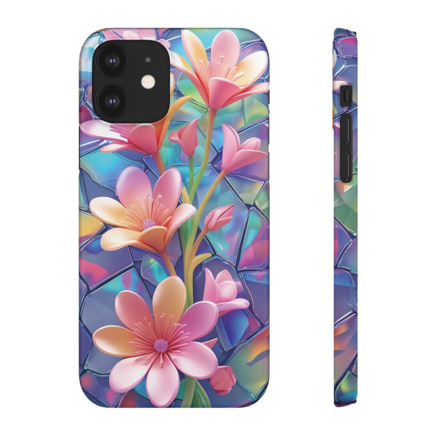 Snap Case Elegante Florale iPhone Handyhülle mit 3D-Effekt