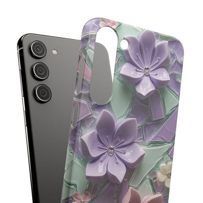 Snap Case Elegante Florale Samsung Handyhülle mit 3D-Effekt
