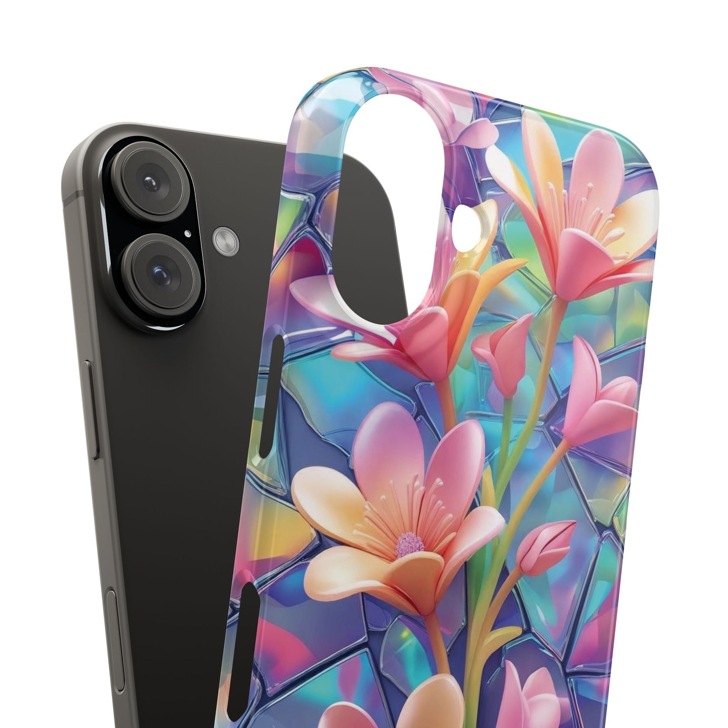 Snap Case Elegante Florale iPhone Handyhülle mit 3D-Effekt