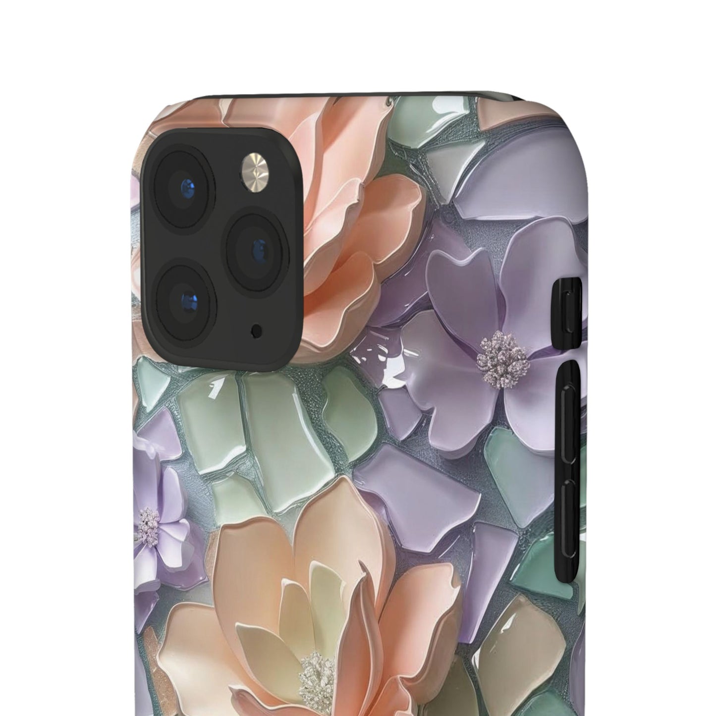 Snap Case Elegante Florale iPhone Handyhülle mit 3D-Effekt