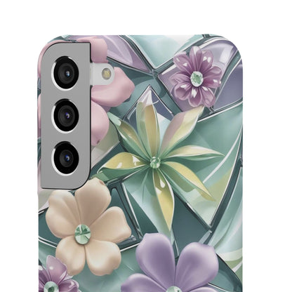 Snap Case Elegante Florale Samsung Handyhülle mit 3D-Effekt