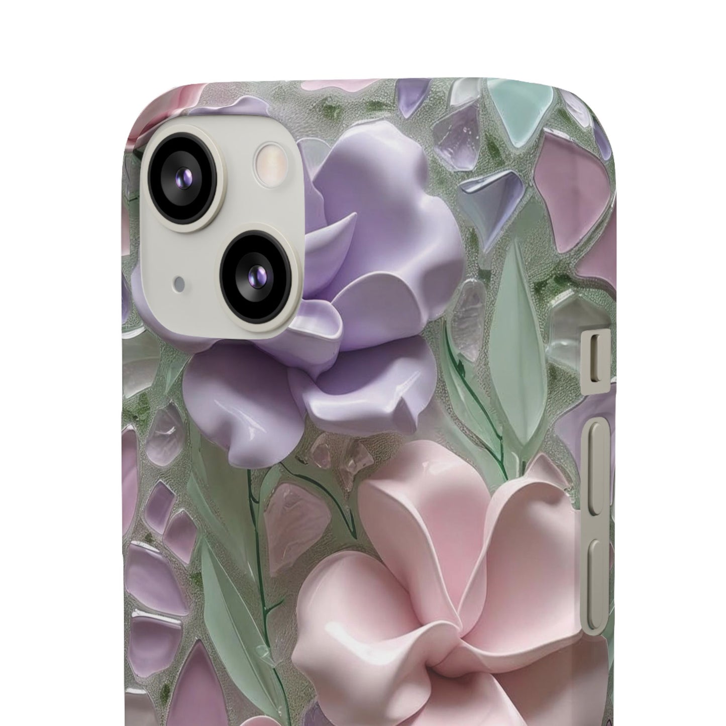 Snap Case Elegante Florale iPhone Handyhülle mit 3D-Effekt
