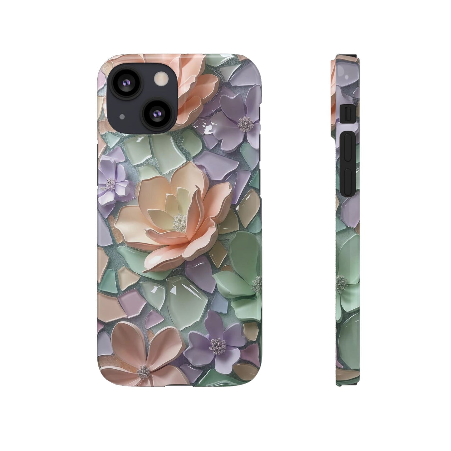 Snap Case Elegante Florale iPhone Handyhülle mit 3D-Effekt