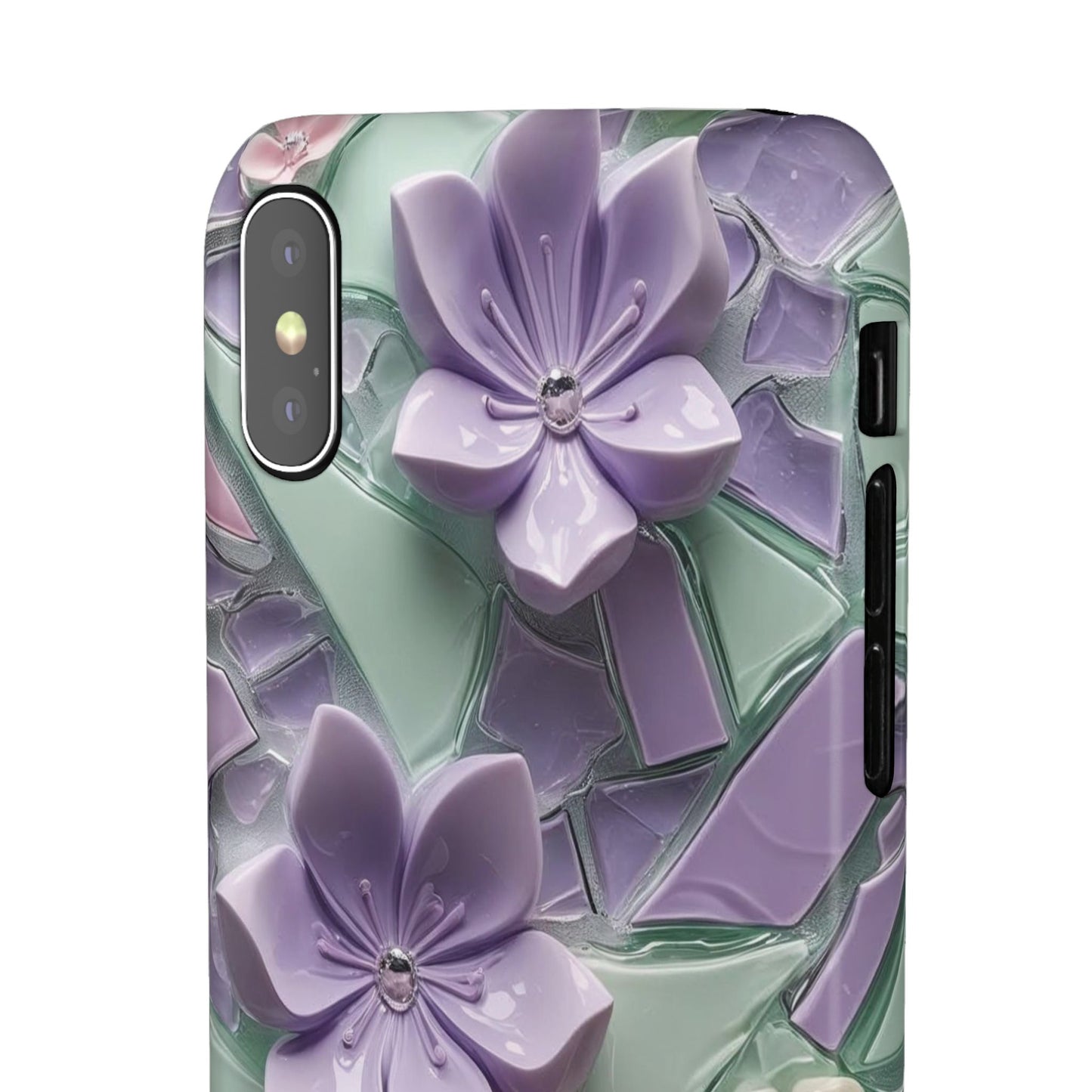 Snap Case Elegante Florale iPhone Handyhülle mit 3D-Effekt