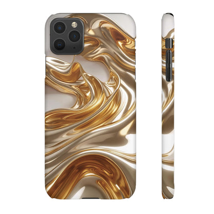 Snap Case iPhone Handyhülle – Gold Dynamic Liquid 3D Effekt