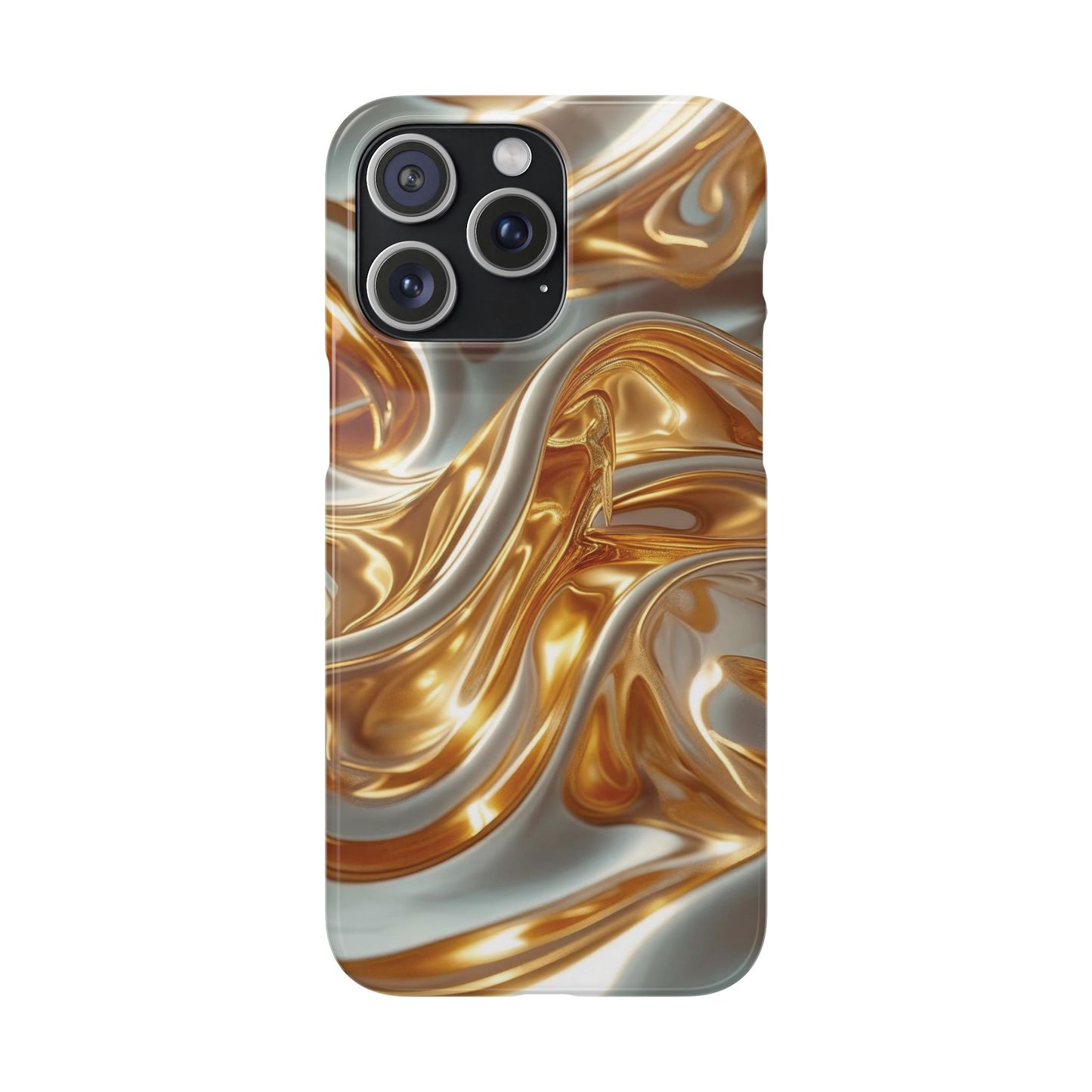 Snap Case iPhone Handyhülle – Gold Dynamic Liquid 3D Effekt