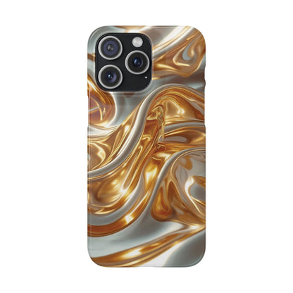 Snap Case iPhone Handyhülle – Gold Dynamic Liquid 3D Effekt