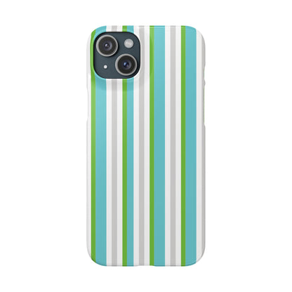 iPhone Snap Case - Modernes Abstraktes Design mit Grünen und Weißen Linien