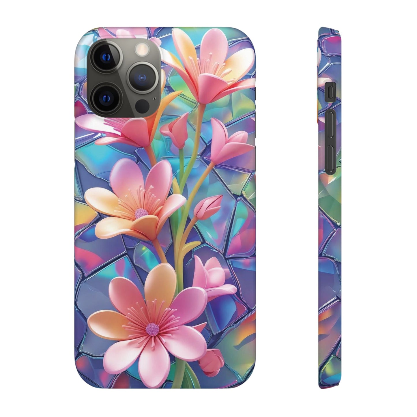 Snap Case Elegante Florale iPhone Handyhülle mit 3D-Effekt