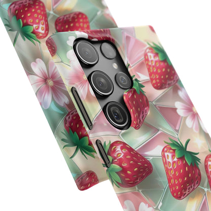 Snap Case Samsung Handyhülle - 3D Effekt Erdbeeren