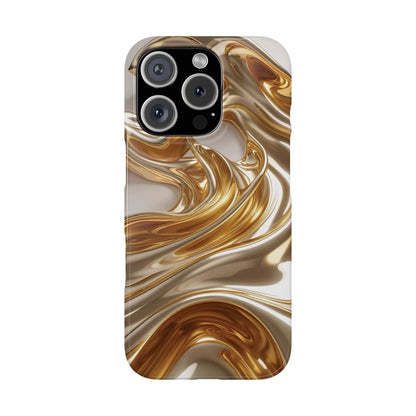 Snap Case iPhone Handyhülle – Gold Dynamic Liquid 3D Effekt