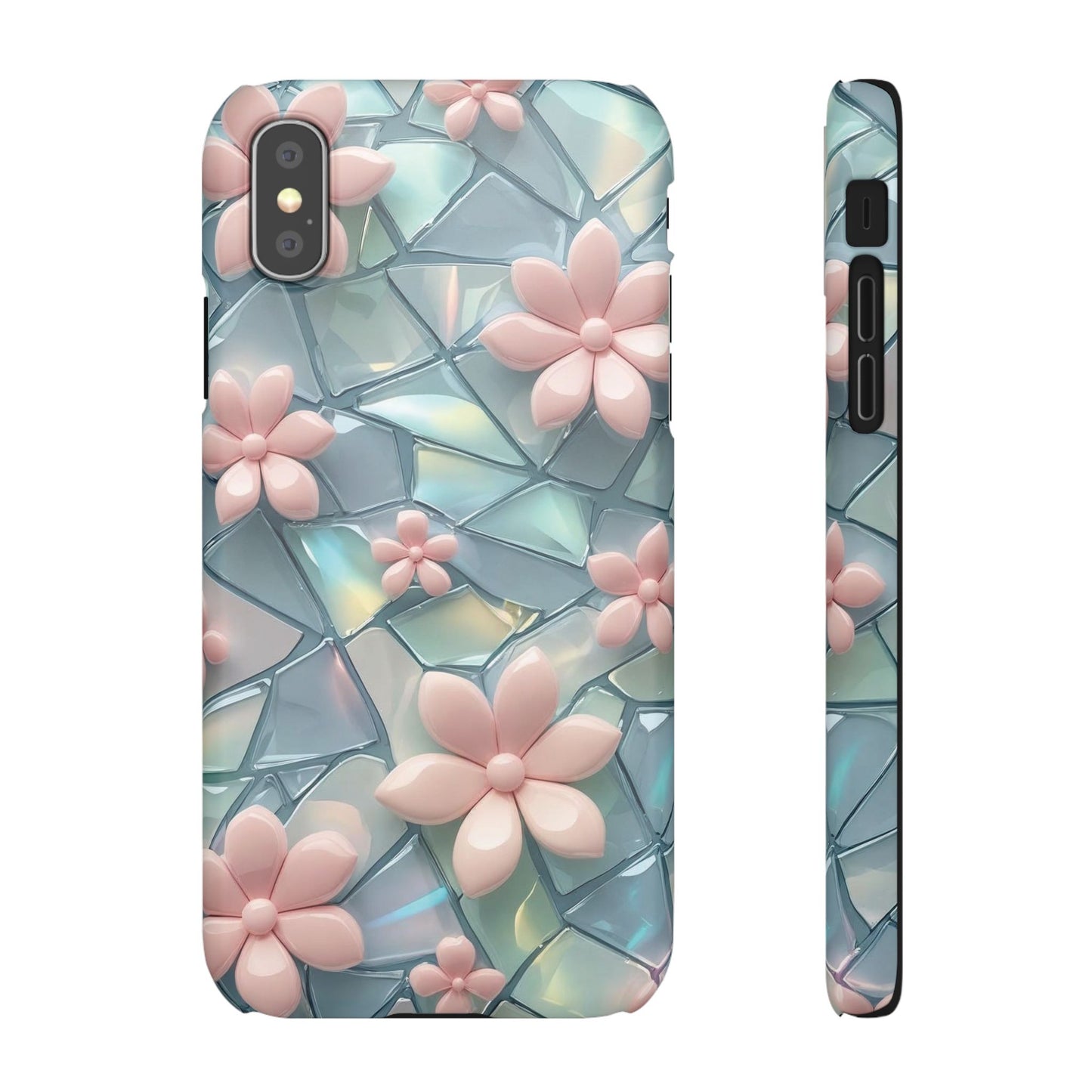 Snap Case Elegante Florale iPhone Handyhülle mit 3D-Effekt