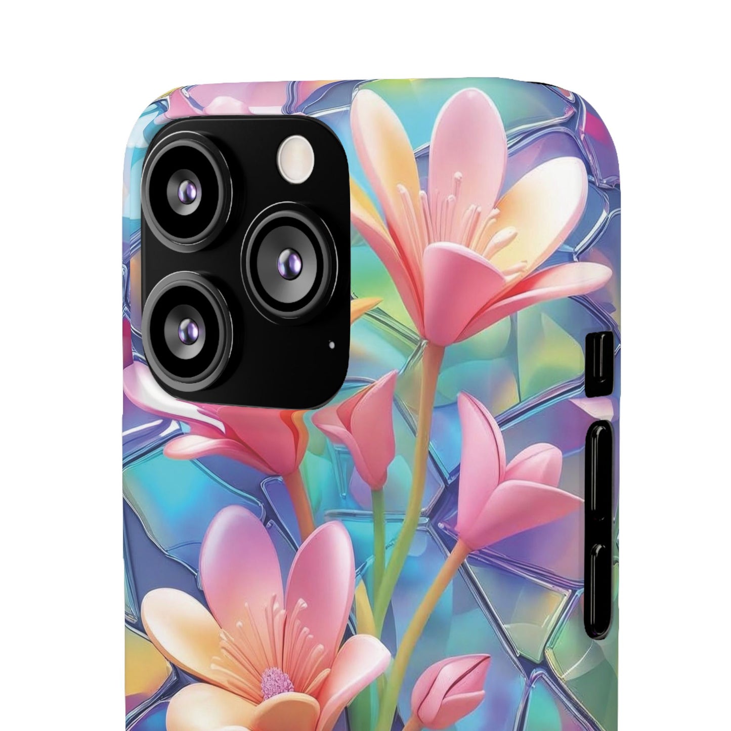 Snap Case Elegante Florale iPhone Handyhülle mit 3D-Effekt