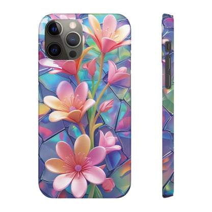 Snap Case Elegante Florale iPhone Handyhülle mit 3D-Effekt