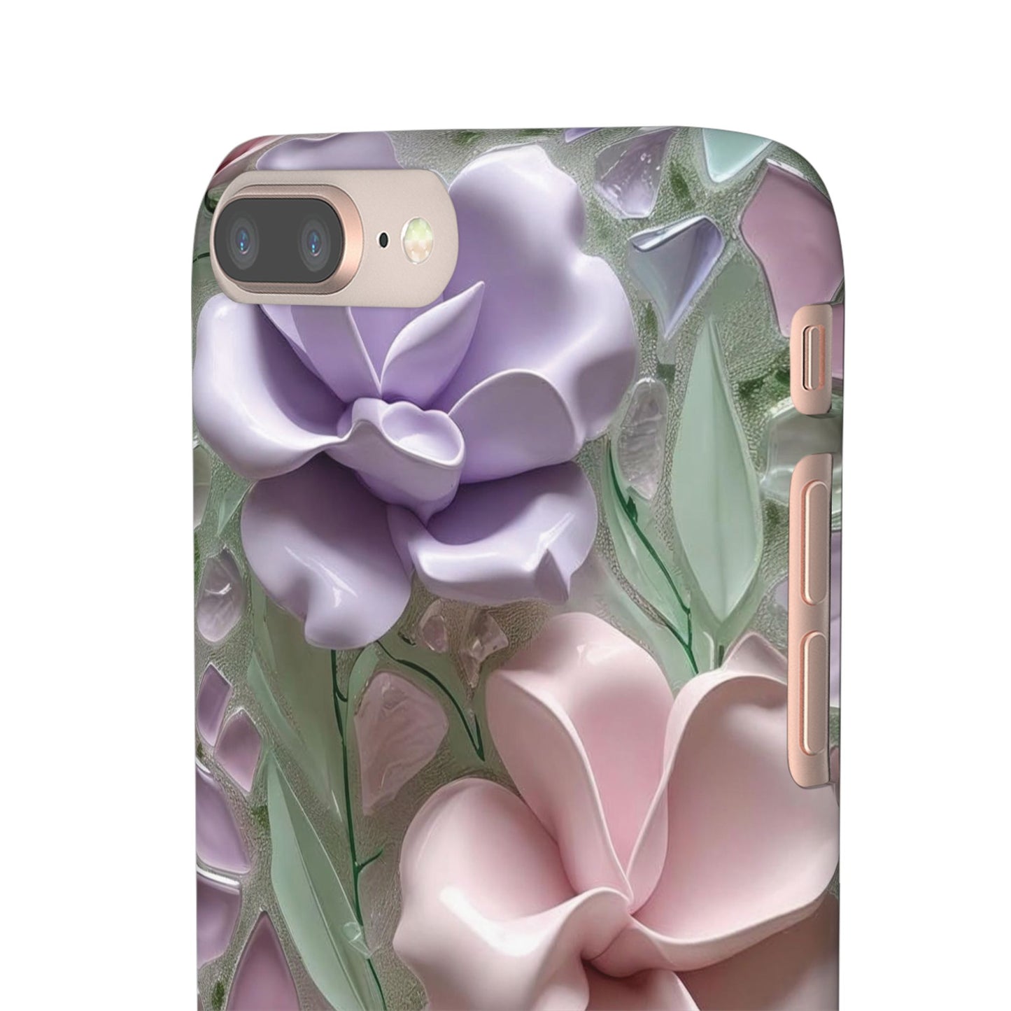 Snap Case Elegante Florale iPhone Handyhülle mit 3D-Effekt